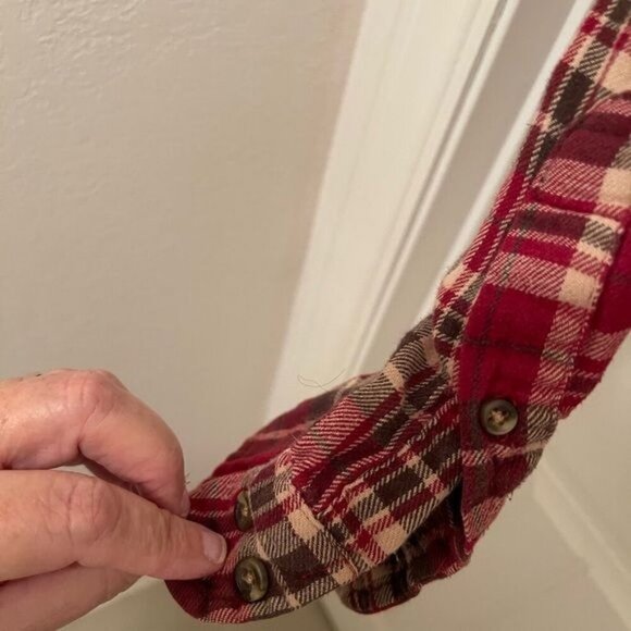 Vintage G.H. Bass &‎ Co. Mens Red Plaid Flannel Shirt - Picture 4 of 9